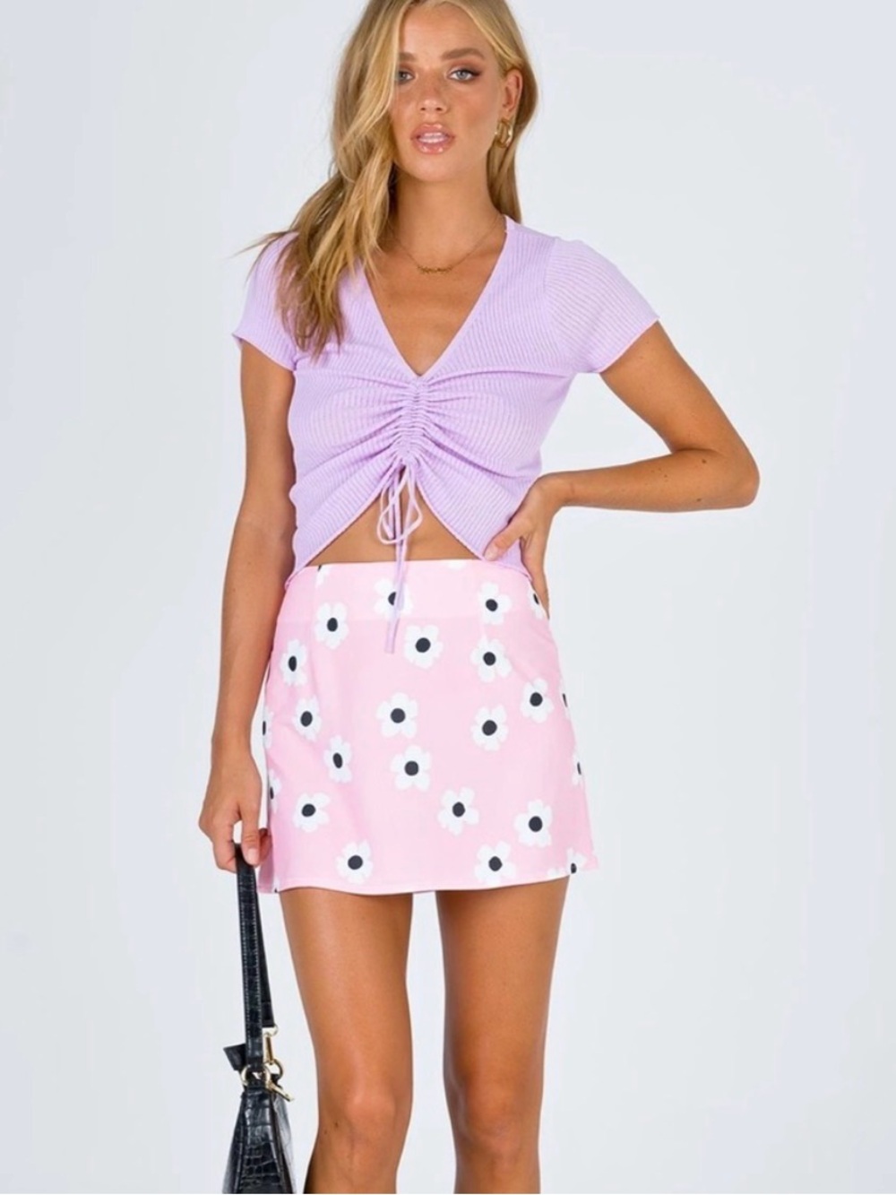 Princess Polly Shelly Mini Skirt Pink Floral Size 0